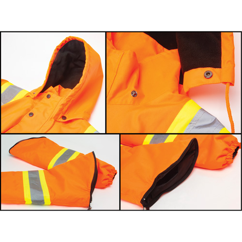 Parka d'hiver imperm&eacute;able 7-en-1, Orange haute visibilit&eacute;, Moyen Nassau Supply