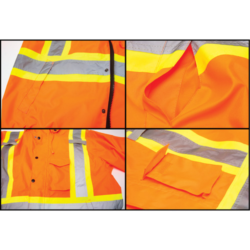 Parka d'hiver imperm&eacute;able 7-en-1, Orange haute visibilit&eacute;, Moyen Nassau Supply