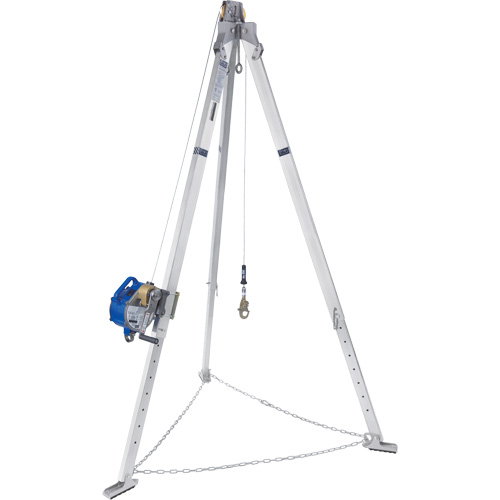 Tr&eacute;pied en aluminium pour espace clos avec cordage de s&eacute;curit&eacute; autor&eacute;tractable tri directionnel 8301098 Nassau Supply