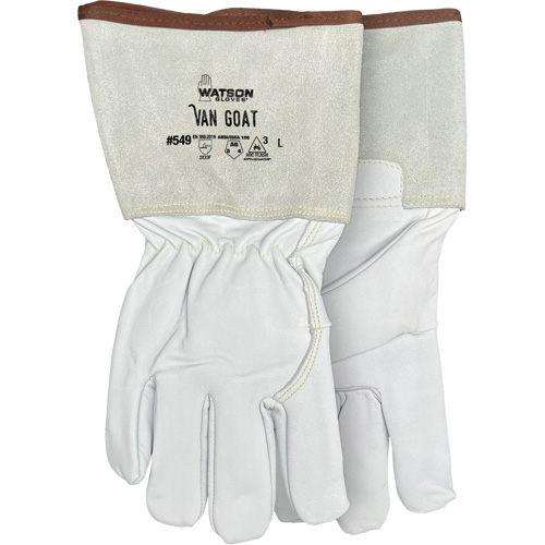 549 Van Goat Arc Rated Cut-Resistant Gloves, Size Medium, Cutshield/Para-Aramid/Polyester/Stainless Steel/Goatskin Shell, ASTM ANSI Level A6/EN 388 Level F Nassau Supply