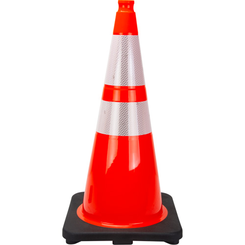 Premium Traffic Cone, 28", Orange, 4" & 6" Reflective Collar(s) Nassau Supply