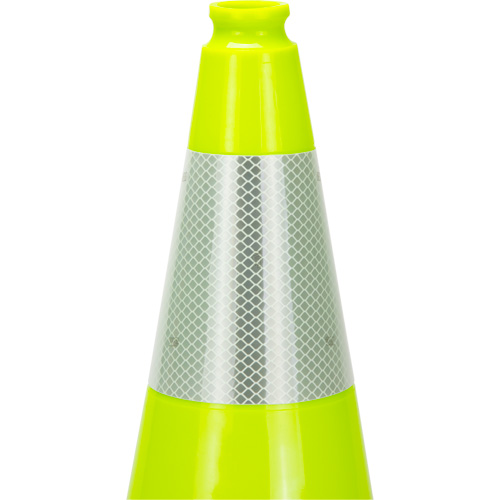 Premium Traffic Cone, 18", Lime Green, 6" Reflective Collar(s) Nassau Supply