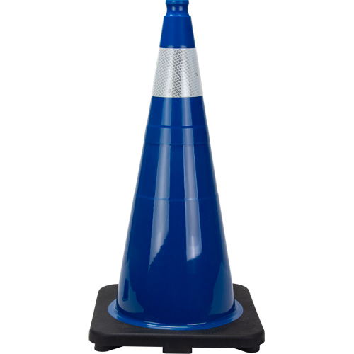 Premium Traffic Cone, 28", Blue, 4" Reflective Collar(s) Nassau Supply