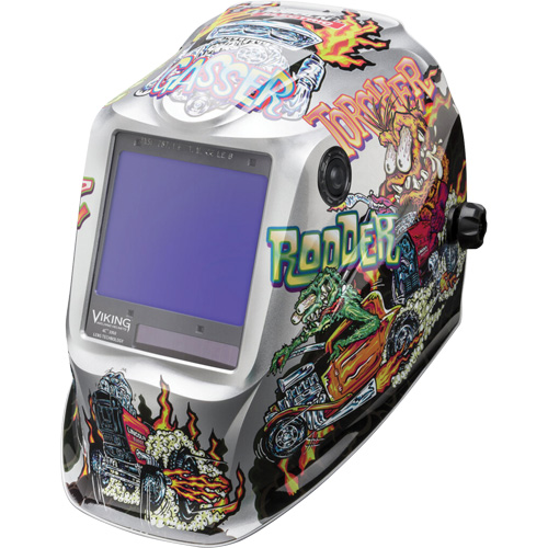 VIKING 3350 Hot Rodders Welding Helmet, 3.74" L x 3.34" W View Area, 5 - 13 Shade Range Nassau Supply