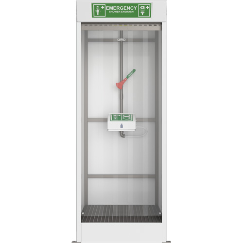 Cabine de douche d'urgence et douche oculaire/faciale couvert Nassau Supply