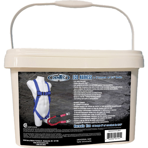 ECO Safety Harness in Pail with 6' Lanyard, CSA Certified, Class A, 255 lbs. Cap. Nassau Supply