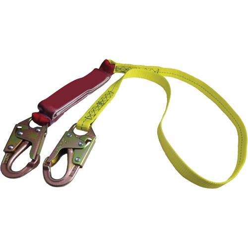 External Energy Absorber Lanyard with 3/4" Hook, 6', Snap Hook Center, Snap Hook Leg Ends, Polyester Nassau Supply