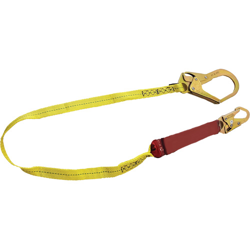 External Energy Absorber Lanyard with 2-1/4" Hook, 6', Snap Hook Center, Snap Hook Leg Ends, Polyester Nassau Supply