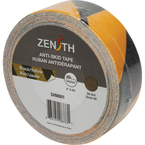 Ruban antid&eacute;rapant, 2" x 60', Noir & jaune Nassau Supply