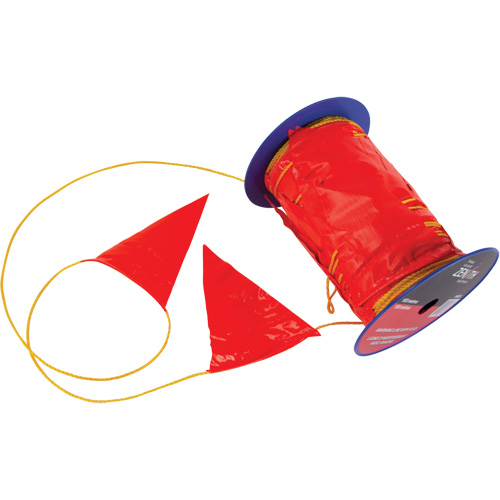 Ligne d'avertissement avec fanions, 328' lo, Orange/Jaune Nassau Supply