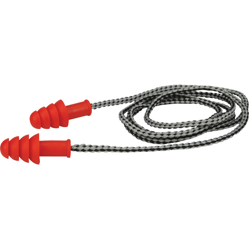 Bouchons d'oreilles r&eacute;utilisables en TPR de PIP, Avec cordon, Paire - Boîte pour vente au d&eacute;tail, 27 dB NRR, Taille unique Nassau Supply
