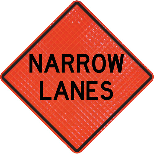 Quadra Flex Roll-Up Sign with Traffic Control Person Ahead Symbol Nassau Supply