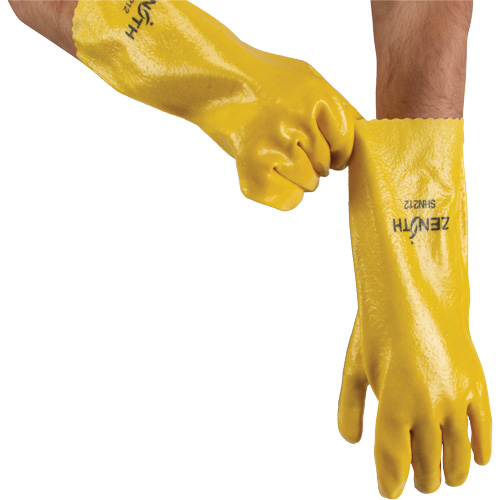 Gants &agrave; fini rugueux et r&eacute;sistants aux produits chimiques, Taille 9, 14" lo, PVC, Doublure en Interlock, 47-mil Nassau Supply