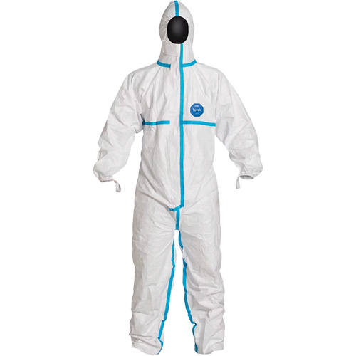 Hooded Coveralls, Small, White, Tyvek&reg; 600 Nassau Supply