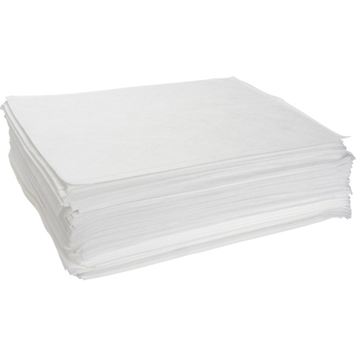 Feuilles absorbantes souffl&eacute;es, Huile seulement, 15" x 19", 10 gal. d'absorption Nassau Supply