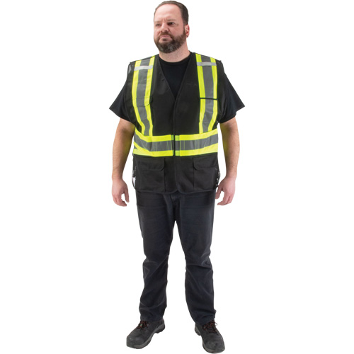 Veste d'arpenteur conforme aux normes de la CSA, Noir, Moyen, Polyester Nassau Supply
