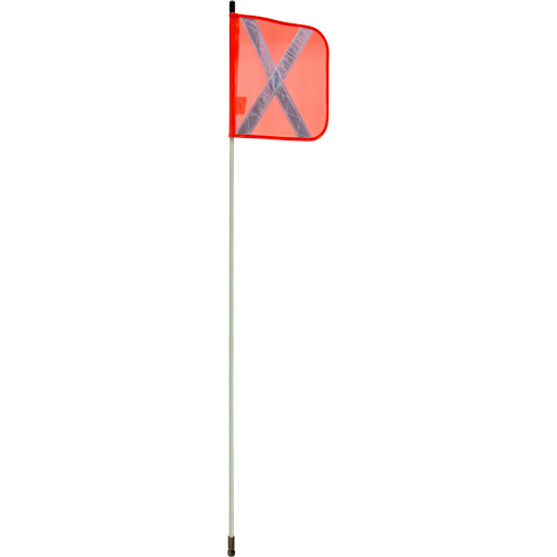 Tige de s&eacute;curit&eacute; robuste, Fixation Filet&eacute;, Hauteur 5', Orange avec X r&eacute;fl&eacute;chissant Nassau Supply