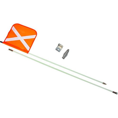 Tige de s&eacute;curit&eacute; robuste, Fixation Filet&eacute;, Hauteur 8', Orange avec X r&eacute;fl&eacute;chissant Nassau Supply