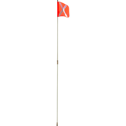 Tige de s&eacute;curit&eacute; robuste, Fixation Filet&eacute;, Hauteur 8', Orange avec X r&eacute;fl&eacute;chissant Nassau Supply