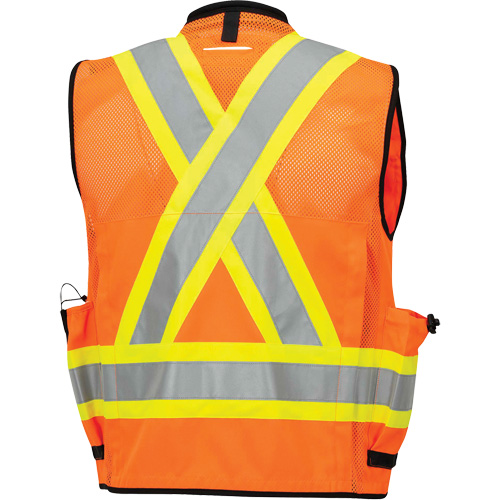 6680 Veste d'arpenteur antimicrobienne haute visibilit&eacute; avec dos en maille, Orange haute visibilit&eacute;, Petit, Polyester Nassau Supply