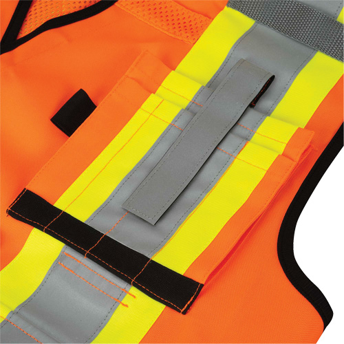 6680 Veste d'arpenteur antimicrobienne haute visibilit&eacute; avec dos en maille, Orange haute visibilit&eacute;, Petit, Polyester Nassau Supply