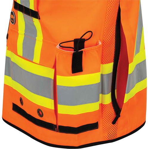 6680 Veste d'arpenteur antimicrobienne haute visibilit&eacute; avec dos en maille, Orange haute visibilit&eacute;, Petit, Polyester Nassau Supply