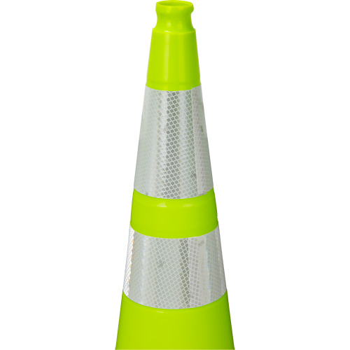 Premium Traffic Cone, 36", Lime Green, 4" & 6" Reflective Collar(s) Nassau Supply