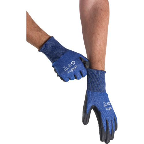 Gants &eacute;lastiques &eacute;cologiques r&eacute;sistants &agrave; la coupe, Taille 8, Calibre 18, Rev&ecirc;tement Polyur&eacute;thane, Enveloppe en Acier inoxydable/PEHP/rPET, ASTM ANSI niveau A5 Nassau Supply