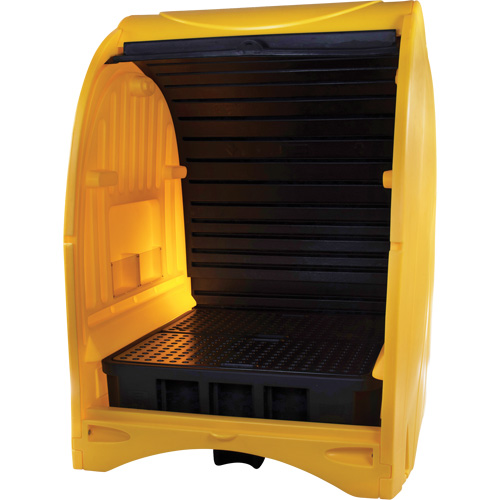 4-Drum Hard Cover Spill Pallet, 68.11" L x 61.61" W x 83.07" H, 1433 lbs. Load Capacity Nassau Supply