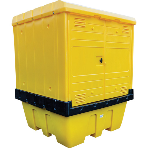 Hard Cover IBC Spill Pallet, 70" L x 70" W x 90" H, 1135 lbs. Load Capacity Nassau Supply