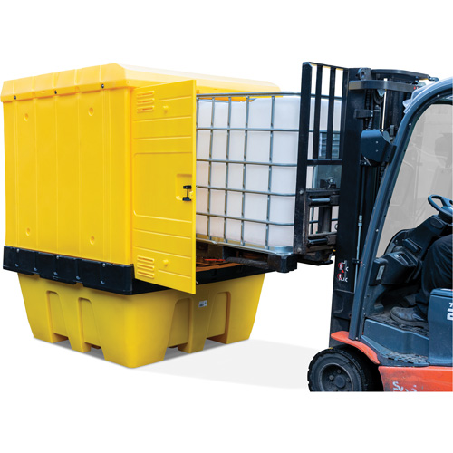 Hard Cover IBC Spill Pallet, 70" L x 70" W x 90" H, 1135 lbs. Load Capacity Nassau Supply