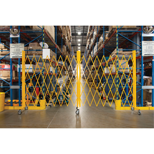 Barri&egrave;re extensible, 84" h x 20' lo, Jaune Nassau Supply