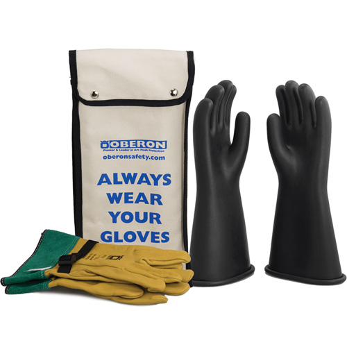 Ensemble de gants en caoutchouc pour l'&eacute;lectricit&eacute; de classe 1, 8, 14" lo, 37 cal/cm², NFPA 70E Nassau Supply