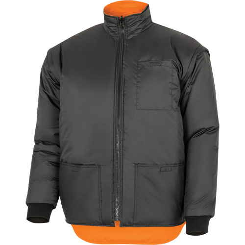 5056 Pioneer&reg; Yukon 7-in-1 Waterproof Winter Safety Parka, Polyester, Black/High Visibility Orange, X-Small Nassau Supply