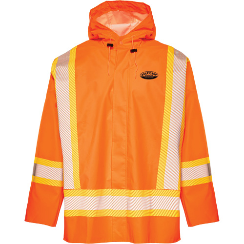 R804 Hurricane Rain Jacket, Small, High Visibility Orange Nassau Supply
