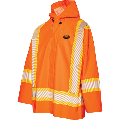 R804 Hurricane Rain Jacket, Small, High Visibility Orange Nassau Supply