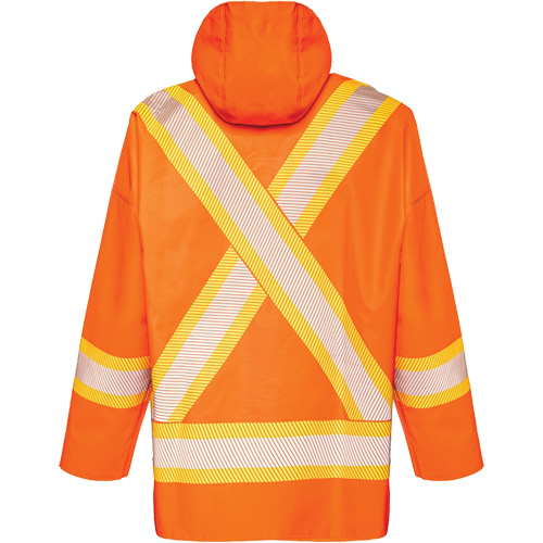 R804 Hurricane Rain Jacket, Small, High Visibility Orange Nassau Supply