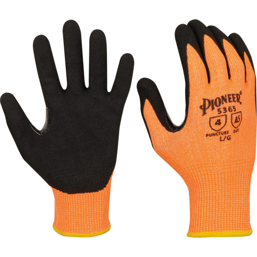 Gants r&eacute;sistants &agrave; la coupe compatibles avec les &eacute;crans tactiles, Taille Petit, Calibre 13, Rev&ecirc;tement Nitrile, Enveloppe en Polyester/PEHP, ASTM ANSI niveau A5 Nassau Supply