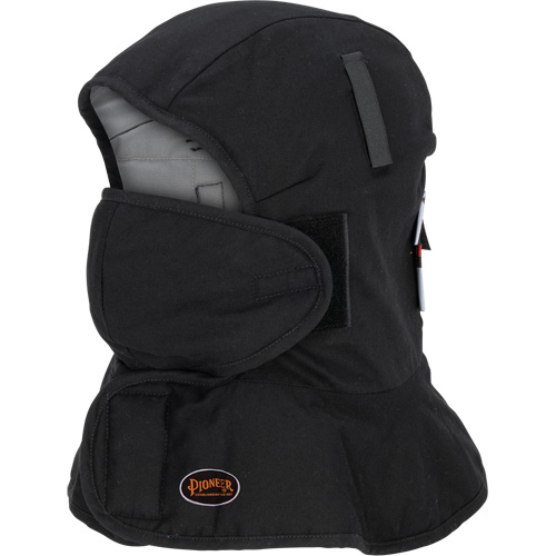 Doublure matelass&eacute;e ignifug&eacute;e Pioneer 765A pour casque de s&eacute;curit&eacute; avec un long cou et embout buccal amovible, Noir/Gris, Coton/FR-Tech/Modacrylique/Nylon Nassau Supply