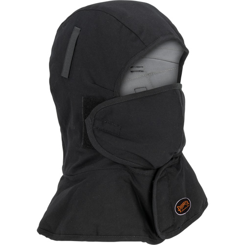Doublure matelass&eacute;e ignifug&eacute;e Pioneer 765A pour casque de s&eacute;curit&eacute; avec un long cou et embout buccal amovible, Noir/Gris, Coton/FR-Tech/Modacrylique/Nylon Nassau Supply