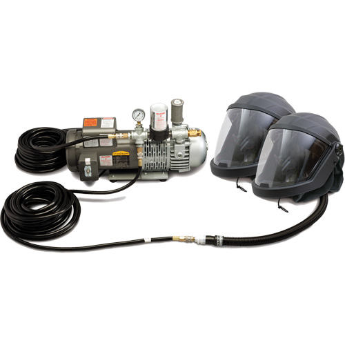 Syst&egrave;me de casque et de protection respiratoire &agrave; adduction d'air DEFENDER pour 2 travailleur Nassau Supply