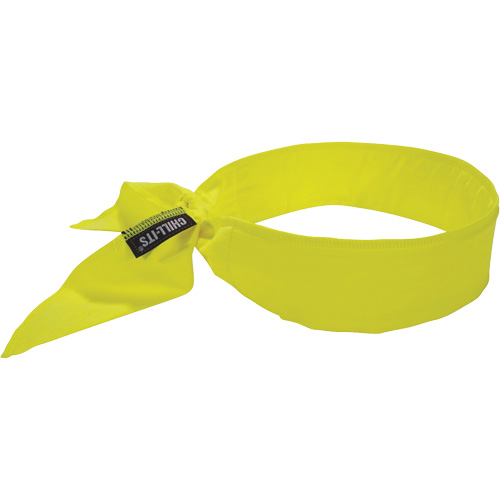 Bandeau de refroidissement Chill-Its 6702 avec polym&egrave;res int&eacute;gr&eacute;s et fermeture &agrave; nouer, Jaune lime haute visibilit&eacute; Nassau Supply