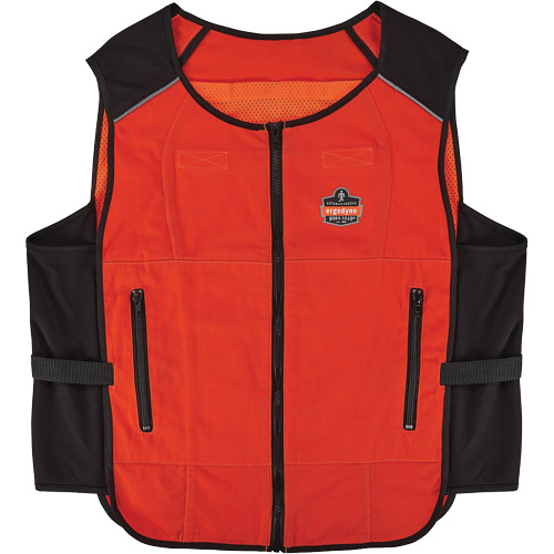 Veste de refroidissement &agrave; changement de phase l&eacute;g&egrave;re avec sachets de recharge Chill-Its 6260, Petit/Moyen, Orange Nassau Supply