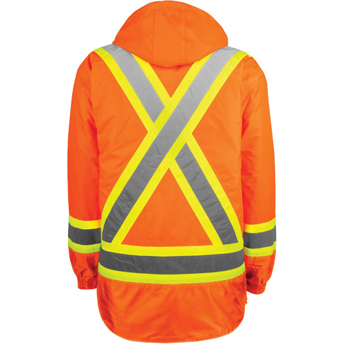 High-Visibility 7-in-1 Jacket, Polyester, High Visibility Orange, Medium Nassau Supply