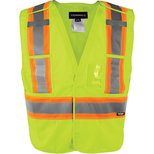 Gilet haute visibilit&eacute; &agrave; d&eacute;tachement rapide en 5 points, Orange haute visibilit&eacute;, Moyen/Petit, Polyester Nassau Supply