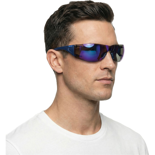 Adapt Lite Safety Glasses, Blue Mirror Lens, Anti-Fog/Anti-Scratch, ANSI Z87+/Meets/Exceeds CSA Z94.3 Nassau Supply