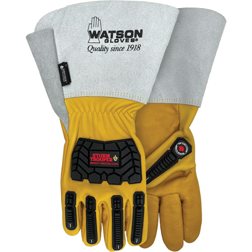 Storm Trooper Water-Resistant Gloves, Small, Cowhide Palm, Gauntlet Cuff Nassau Supply