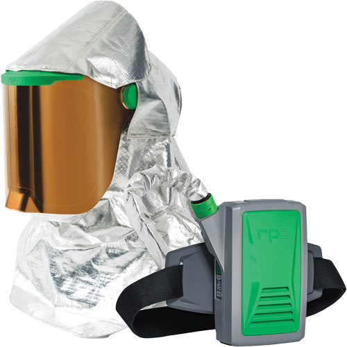 Z-Link Radiant Heat Respirator with Belt Mount & Blower, Facepiece Respirator/Headcover & Faceshield, Lithium-Ion Battery Nassau Supply