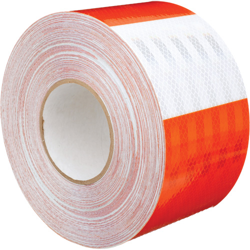 Pellicule souple pour chantiers routiers &agrave; haute intensit&eacute; 382VHIP, 5" la x 150' lo, Orange et blanc Nassau Supply
