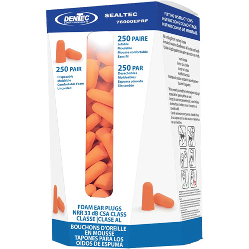 SEALTEC33 Disposable Foam Earplugs Refill, Bulk - Canister Nassau Supply